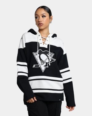 47 Brand Pittsburgh Penguins Superior Lacer Hoodie Jet Black
