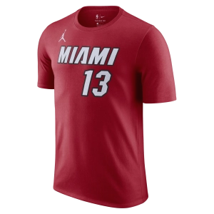 Bam Adebayo Nike Jordan Brand Statement Red Name & Number Tee