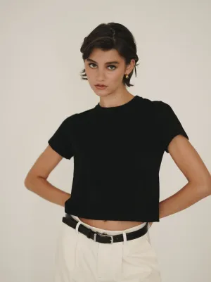 Black Cropped T-Shirt