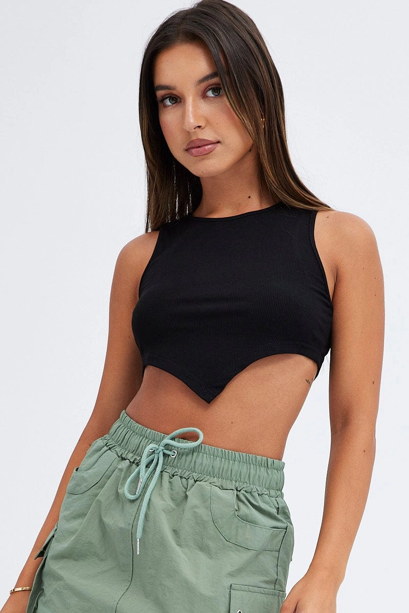 Black Scarf Tank Top