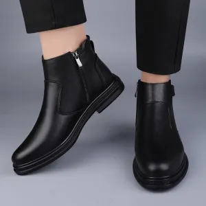 Black Solid Color Outdoor Boots