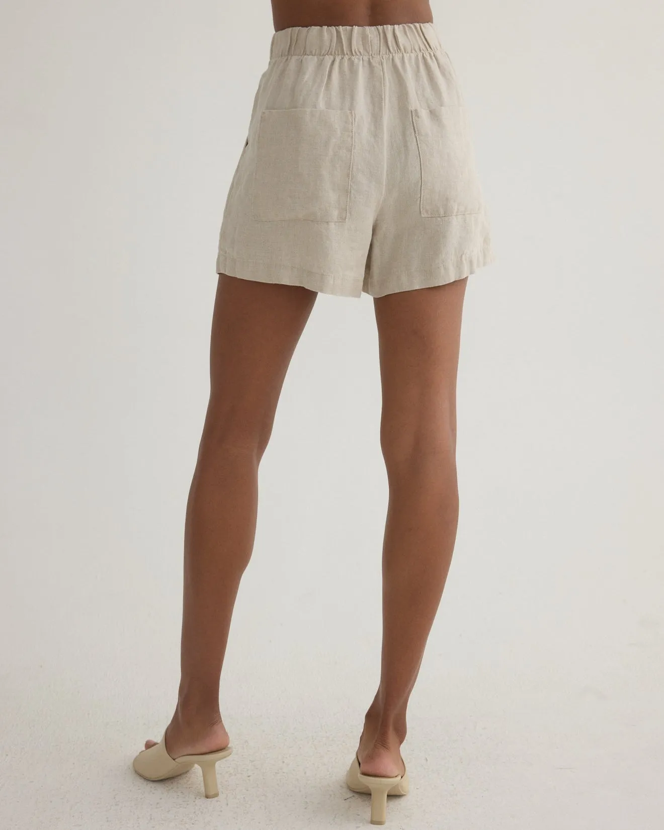 Double Pleat Short - Linen Sand