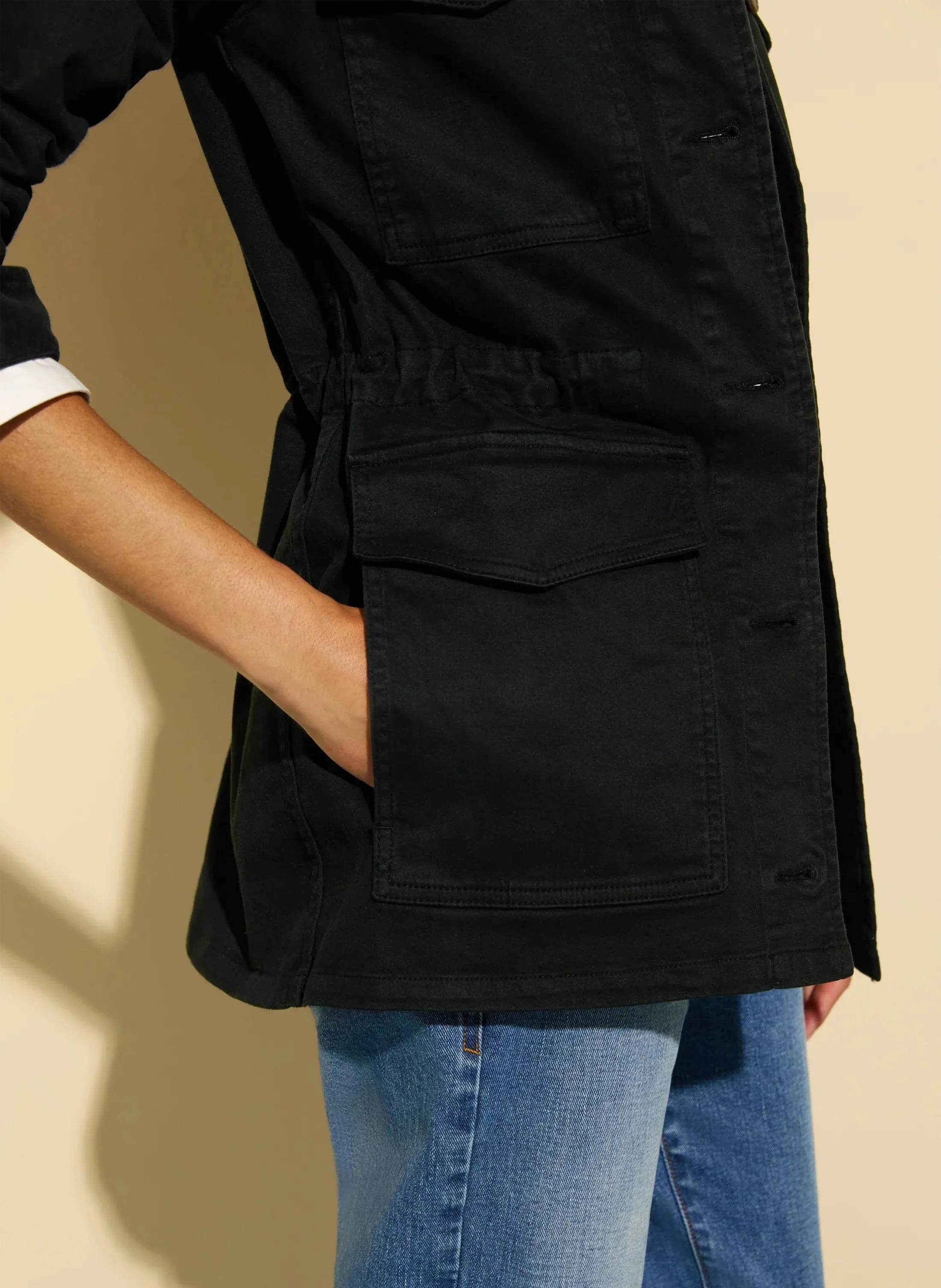 Drake Organic Cotton Utility Jacket | Black