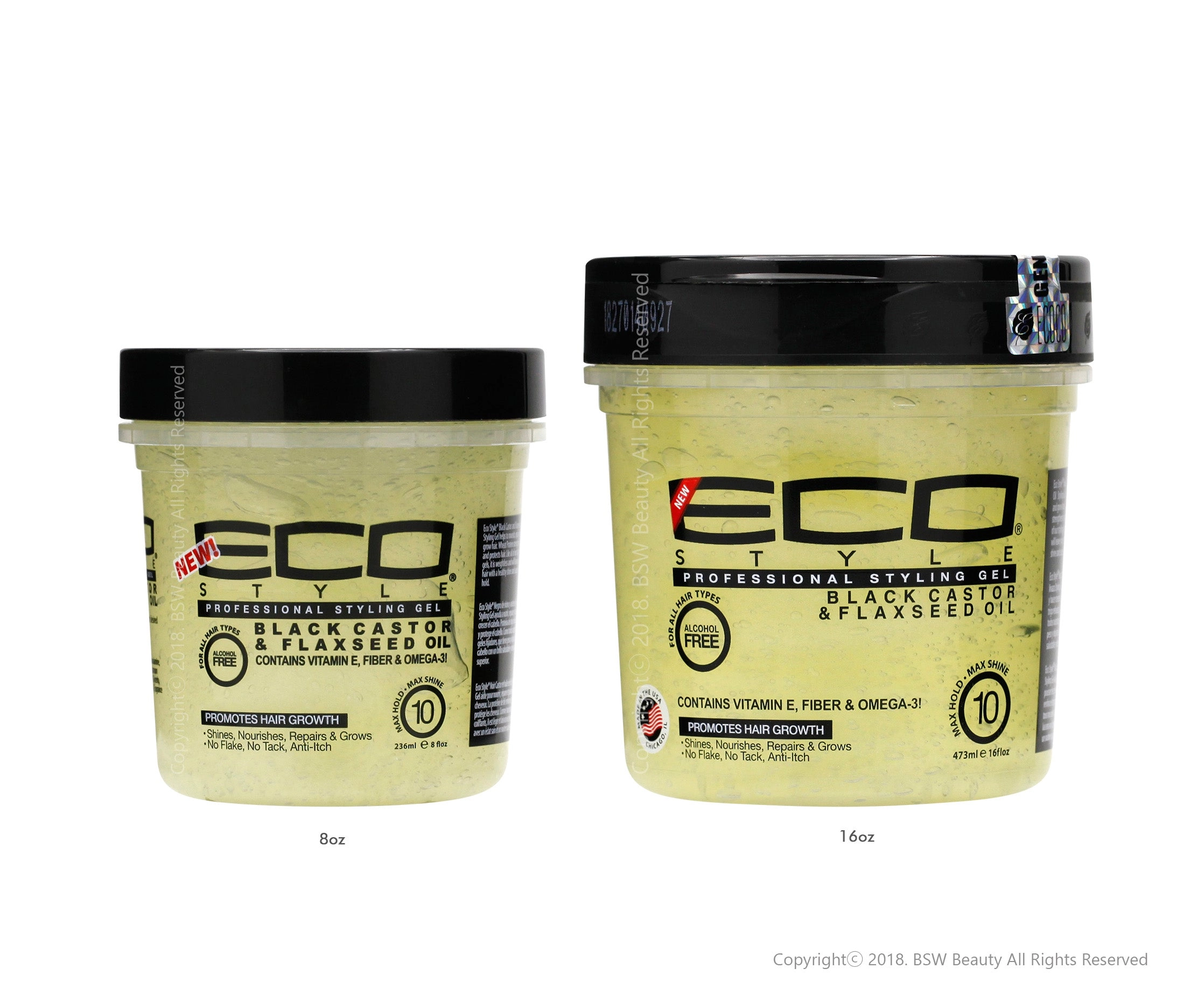 ECO STYLE PROFESSIONAL STYLING GEL - BLACK CASTOR & FLAXSEED OIL