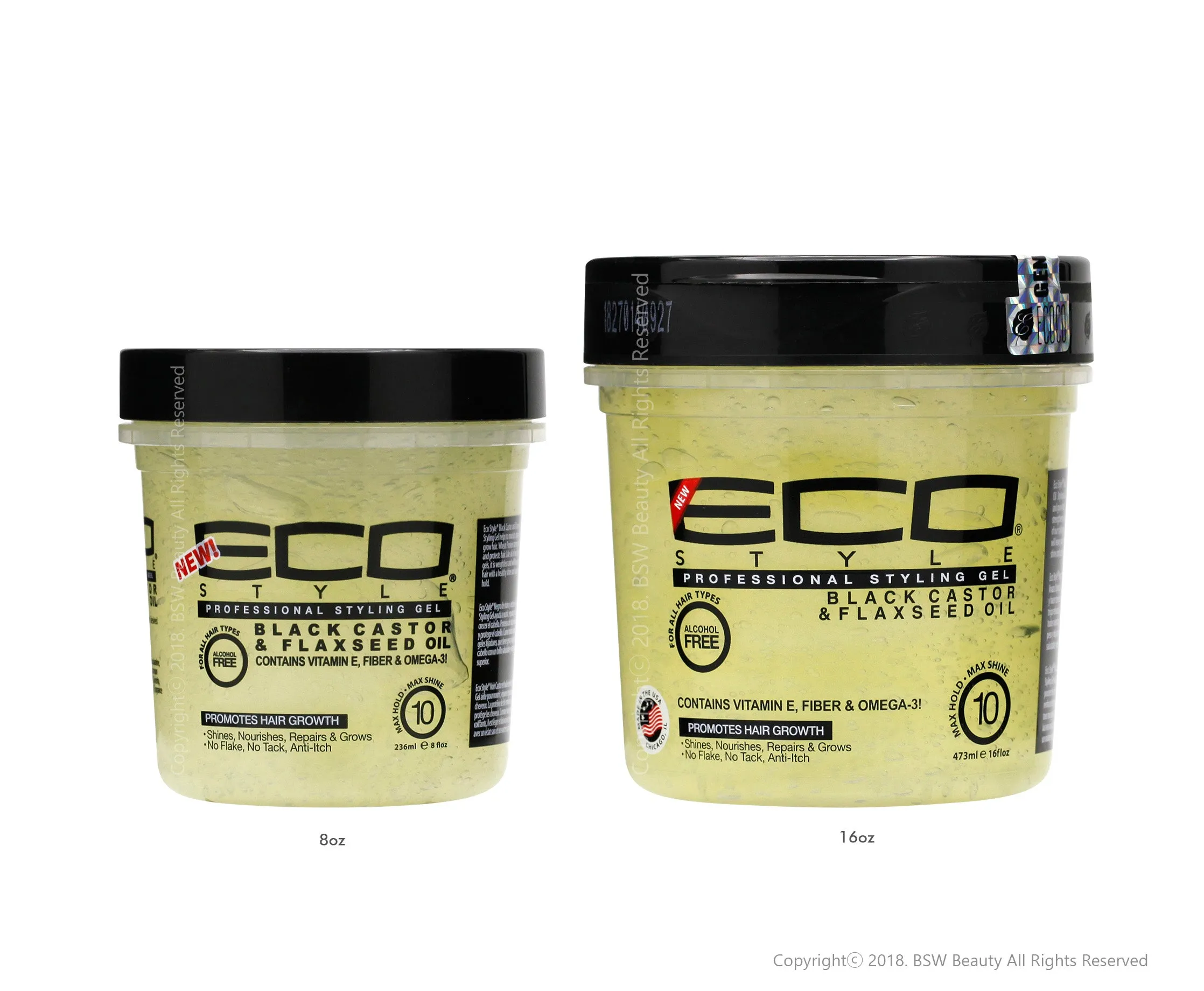 ECO STYLE PROFESSIONAL STYLING GEL - BLACK CASTOR & FLAXSEED OIL