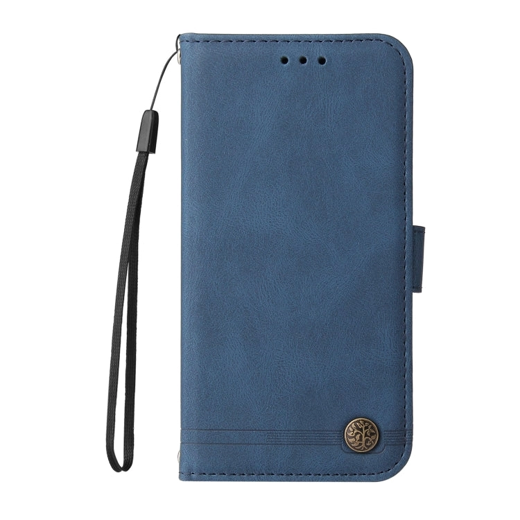 For iPhone 11 Skin Feel Life Tree Metal Button Horizontal Flip Leather Case with Holder  Card