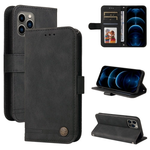 For iPhone 11 Skin Feel Life Tree Metal Button Horizontal Flip Leather Case with Holder  Card