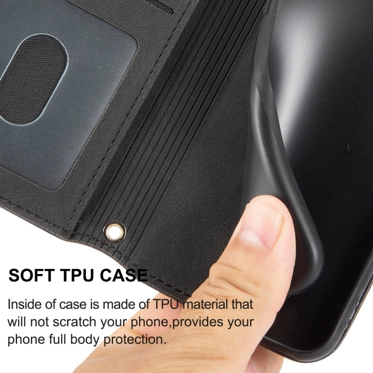 For Samaung Galaxy S22 5G Embossed Striped Magnetic Buckle PU   TPU Horizontal Flip Phone Leather
