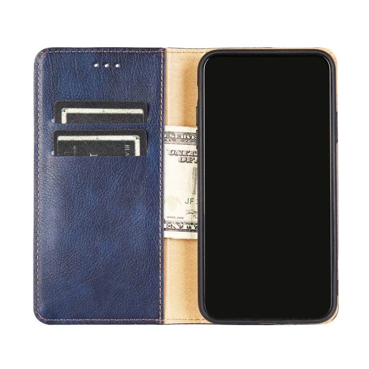 For Samaung Galaxy S22 5G Pure Color Magnetic Horizontal Flip Leather Case with Holder  Card