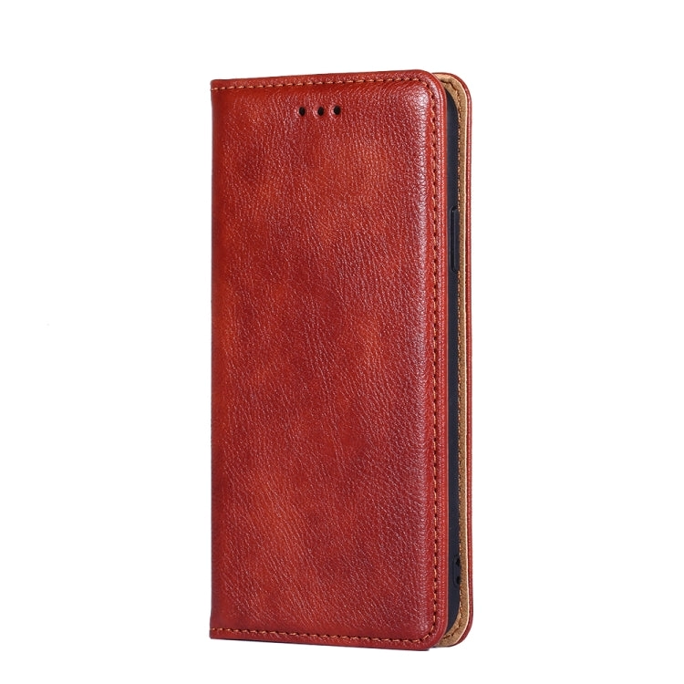 For Samaung Galaxy S22 5G Pure Color Magnetic Horizontal Flip Leather Case with Holder  Card