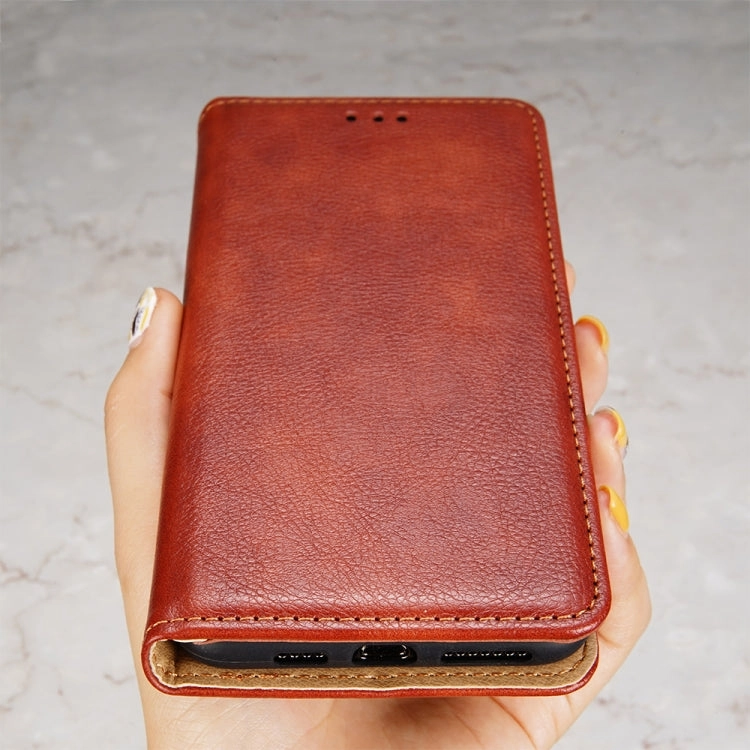 For Samaung Galaxy S22 5G Pure Color Magnetic Horizontal Flip Leather Case with Holder  Card