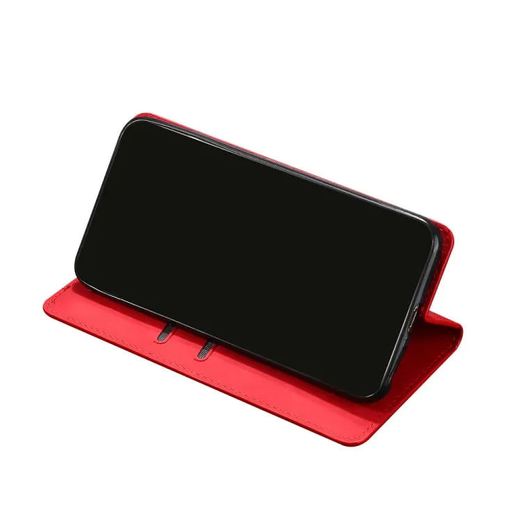 For Samaung Galaxy S22 5G Skin Feel Magnetic Horizontal Flip Leather Case with Holder  Card