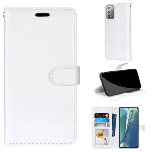 For Samsung Galaxy Note 20 Pure Color Horizontal Flip PU Leather Case with Holder  Card Slots