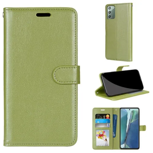 For Samsung Galaxy Note 20 Pure Color Horizontal Flip PU Leather Case with Holder  Card Slots