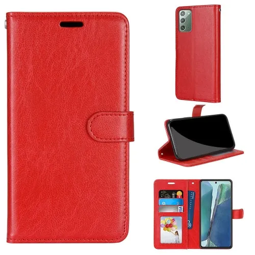 For Samsung Galaxy Note 20 Pure Color Horizontal Flip PU Leather Case with Holder  Card Slots