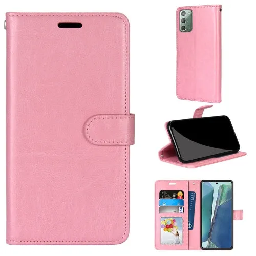 For Samsung Galaxy Note 20 Pure Color Horizontal Flip PU Leather Case with Holder  Card Slots