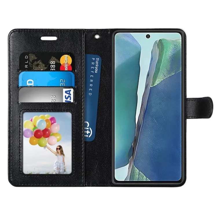 For Samsung Galaxy Note 20 Pure Color Horizontal Flip PU Leather Case with Holder  Card Slots