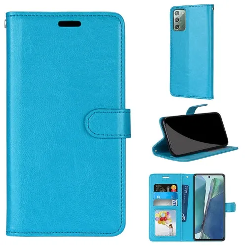 For Samsung Galaxy Note 20 Pure Color Horizontal Flip PU Leather Case with Holder  Card Slots