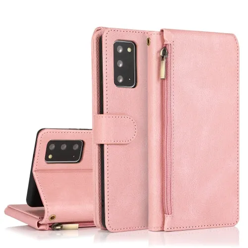 For Samsung Galaxy Note 20 Skin-feel Crazy Horse Texture Zipper Wallet Bag Horizontal Flip Leather