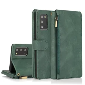 For Samsung Galaxy Note 20 Skin-feel Crazy Horse Texture Zipper Wallet Bag Horizontal Flip Leather