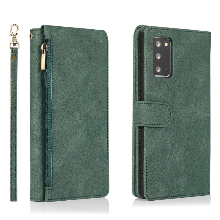 For Samsung Galaxy Note 20 Skin-feel Crazy Horse Texture Zipper Wallet Bag Horizontal Flip Leather