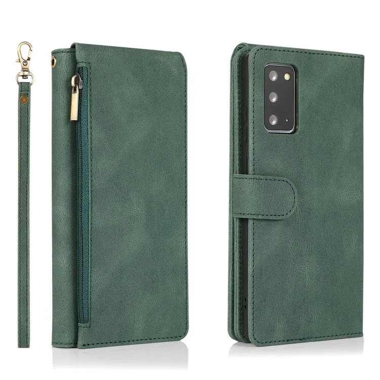 For Samsung Galaxy Note 20 Skin-feel Crazy Horse Texture Zipper Wallet Bag Horizontal Flip Leather