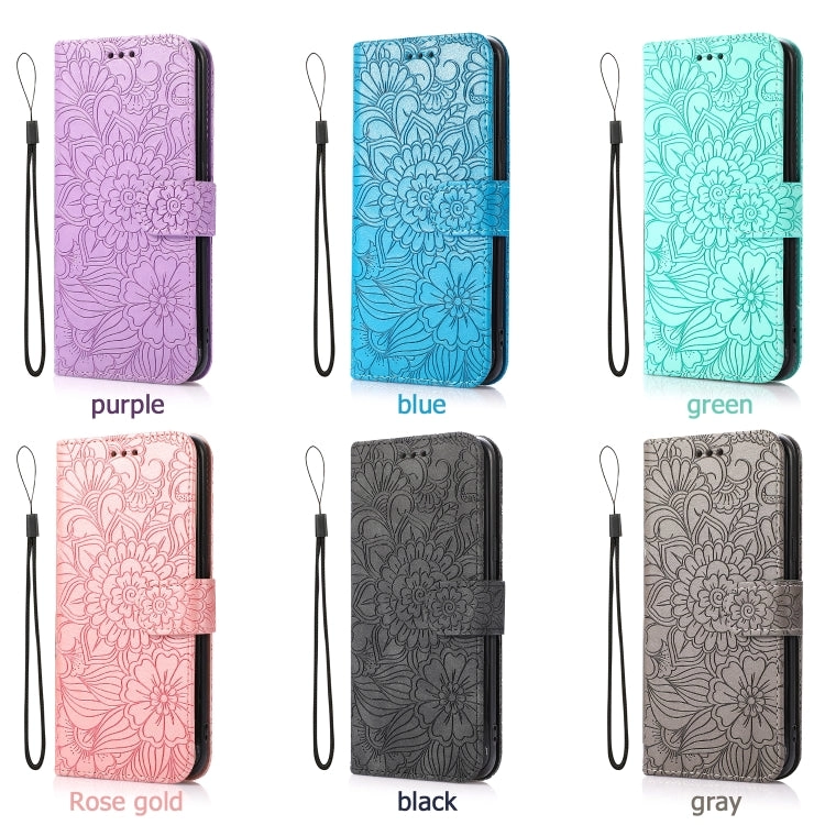 For Samsung Galaxy Note 20 Skin Feel Embossed Sunflower Horizontal Flip Leather Case with Holder