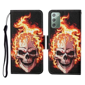 For Samsung Galaxy Note20 Colored Drawing Pattern Horizontal Flip Leather Case with Holder