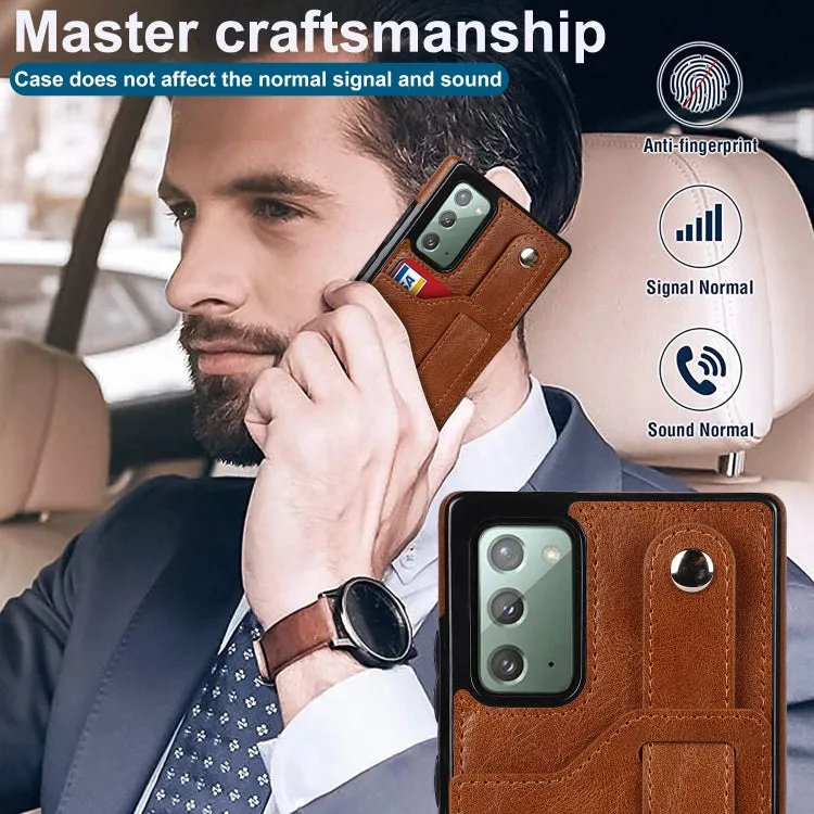 For Samsung Galaxy Note20 Crazy Horse Texture Shockproof TPU   PU Leather Case with Card Slot