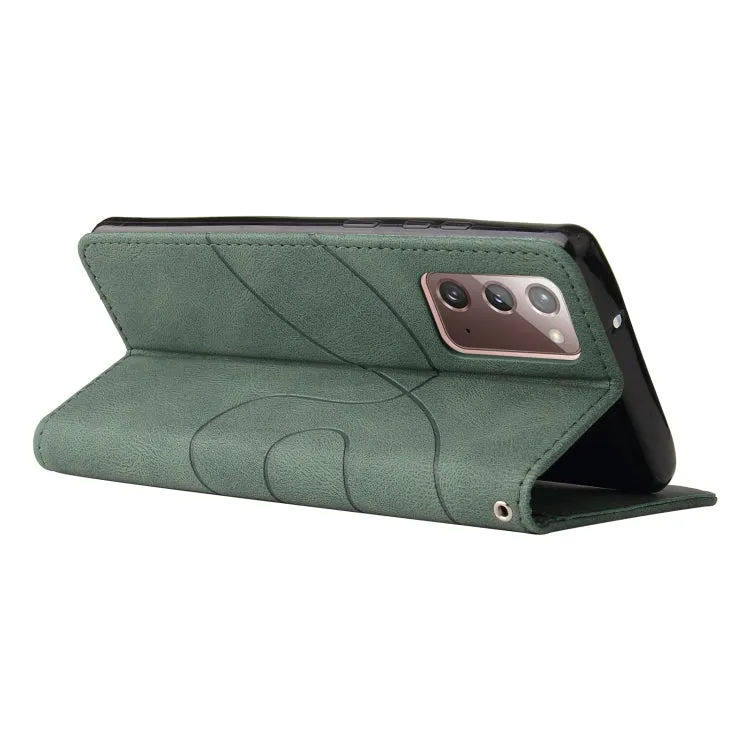 For Samsung Galaxy Note20 Dual-color Splicing Horizontal Flip PU Leather Case with Holder