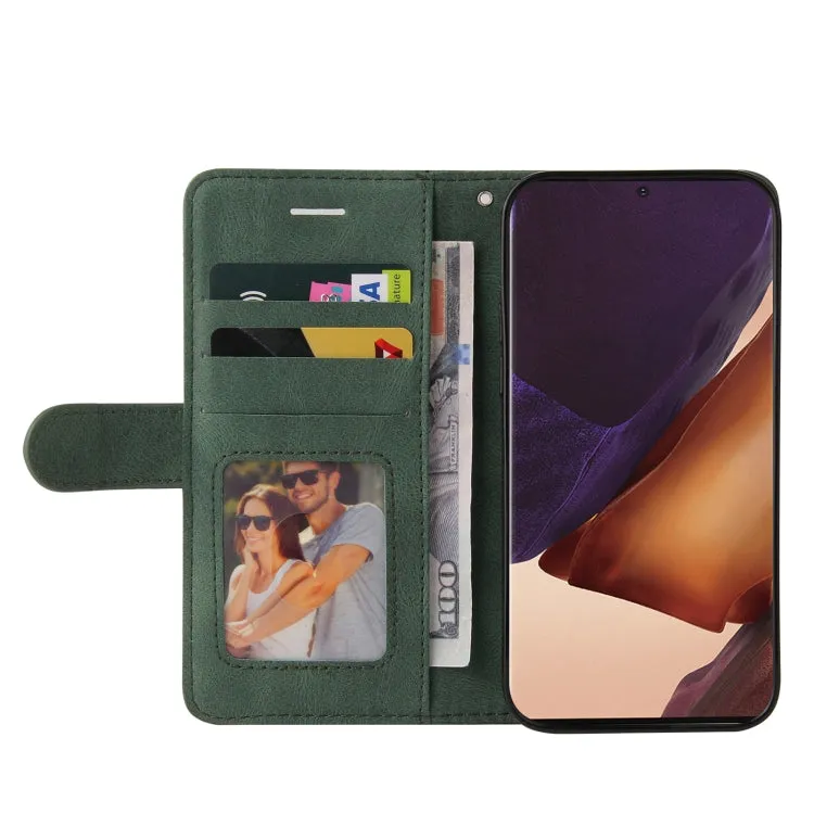 For Samsung Galaxy Note20 Dual-color Splicing Horizontal Flip PU Leather Case with Holder