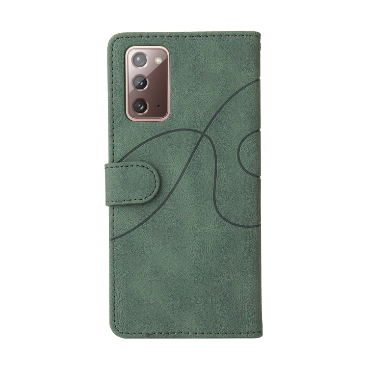For Samsung Galaxy Note20 Dual-color Splicing Horizontal Flip PU Leather Case with Holder