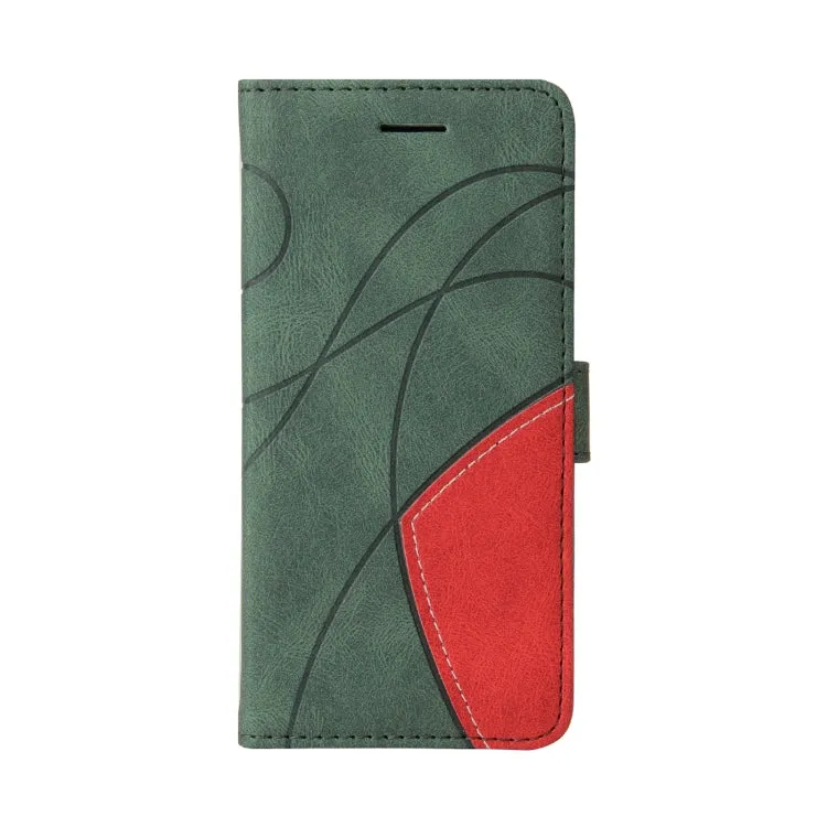 For Samsung Galaxy Note20 Dual-color Splicing Horizontal Flip PU Leather Case with Holder