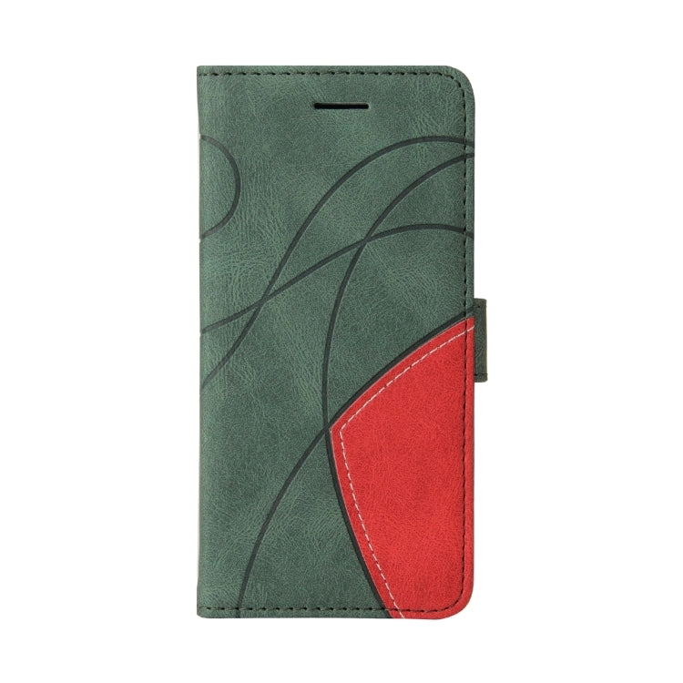 For Samsung Galaxy Note20 Dual-color Splicing Horizontal Flip PU Leather Case with Holder