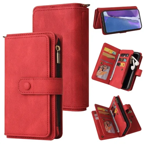 For Samsung Galaxy Note20 Skin Feel PU   TPU Horizontal Flip Leather Case with Holder  15