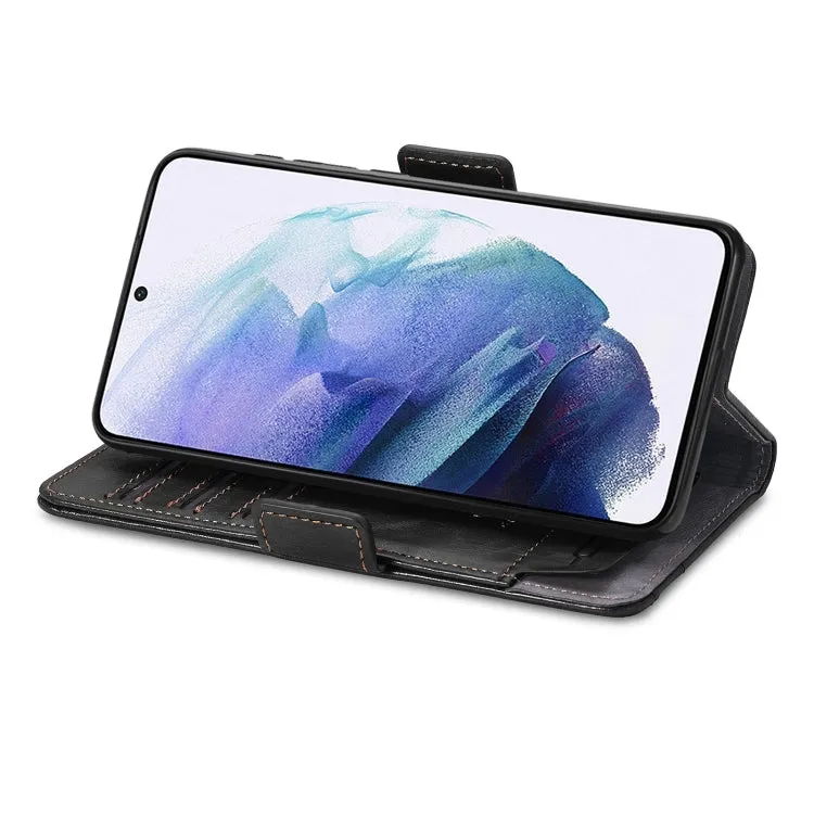 For Samsung Galaxy S21  5G CaseNeo Business Splicing Dual Magnetic Buckle Horizontal Flip PU