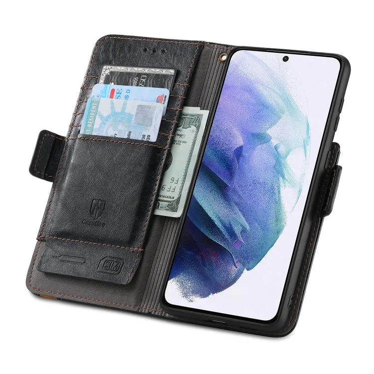 For Samsung Galaxy S21  5G CaseNeo Business Splicing Dual Magnetic Buckle Horizontal Flip PU