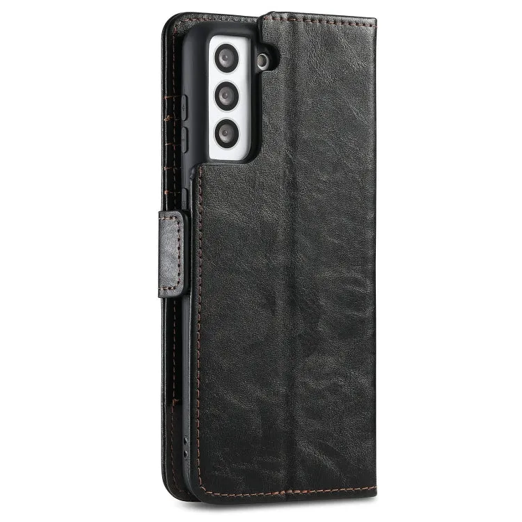 For Samsung Galaxy S21  5G CaseNeo Business Splicing Dual Magnetic Buckle Horizontal Flip PU