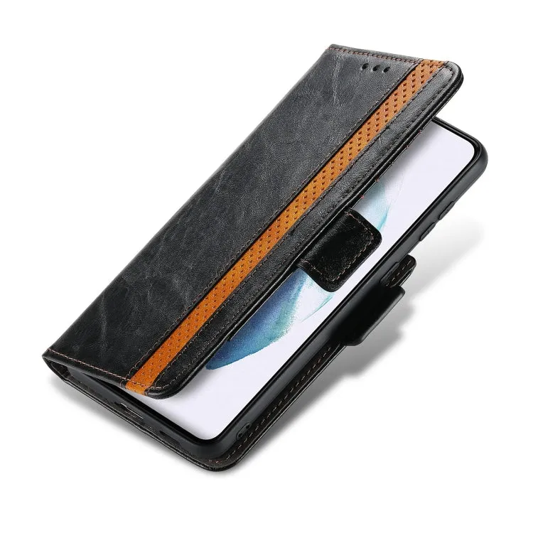 For Samsung Galaxy S21  5G CaseNeo Business Splicing Dual Magnetic Buckle Horizontal Flip PU