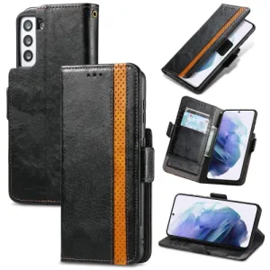For Samsung Galaxy S21  5G CaseNeo Business Splicing Dual Magnetic Buckle Horizontal Flip PU