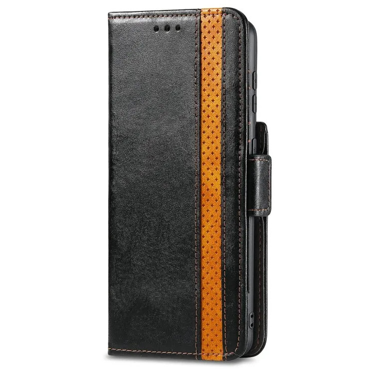 For Samsung Galaxy S21  5G CaseNeo Business Splicing Dual Magnetic Buckle Horizontal Flip PU