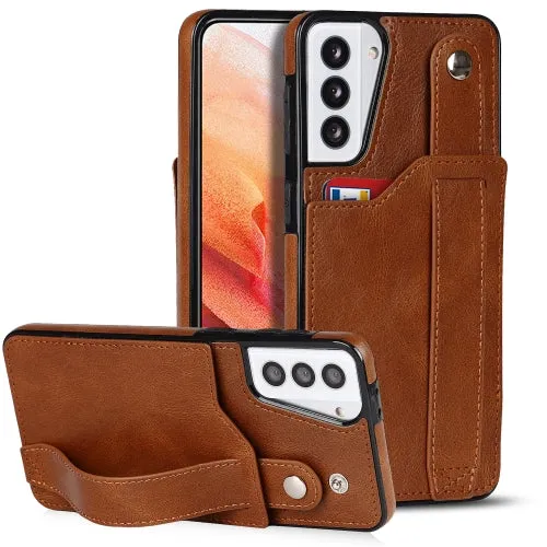 For Samsung Galaxy S21  5G Crazy Horse Texture Shockproof TPU   PU Leather Case with Card Slot