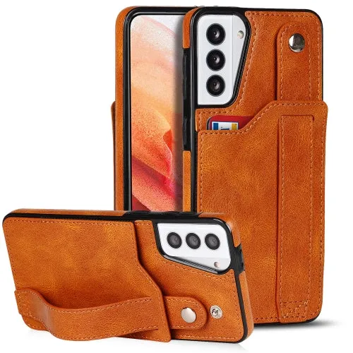 For Samsung Galaxy S21  5G Crazy Horse Texture Shockproof TPU   PU Leather Case with Card Slot