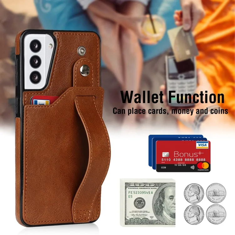For Samsung Galaxy S21  5G Crazy Horse Texture Shockproof TPU   PU Leather Case with Card Slot