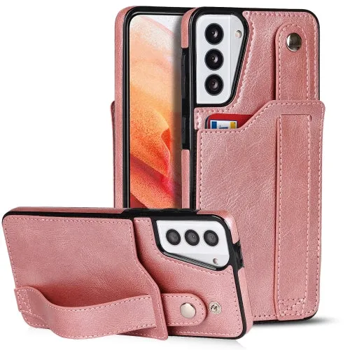 For Samsung Galaxy S21  5G Crazy Horse Texture Shockproof TPU   PU Leather Case with Card Slot