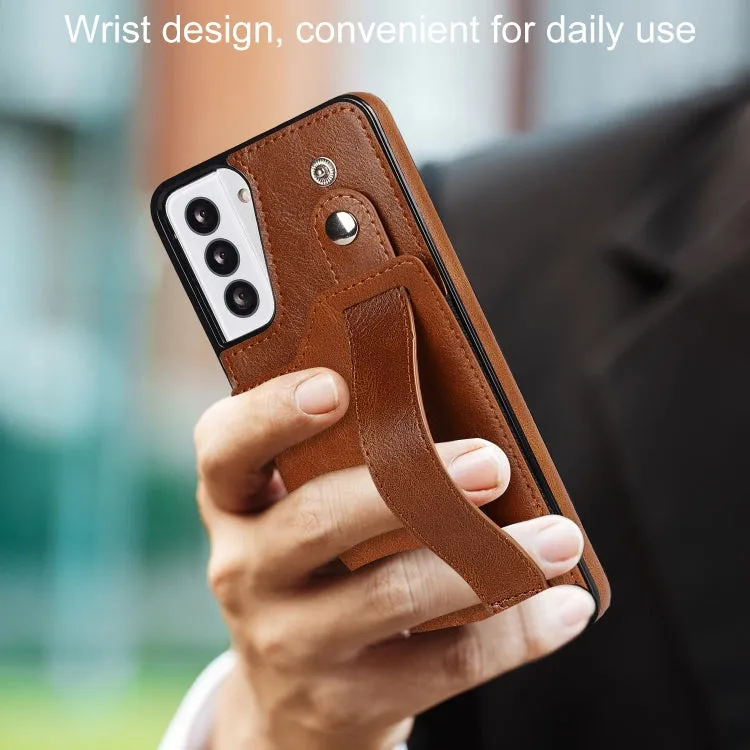 For Samsung Galaxy S21  5G Crazy Horse Texture Shockproof TPU   PU Leather Case with Card Slot