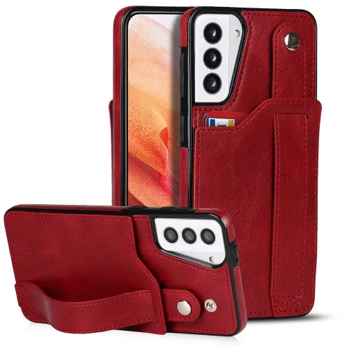 For Samsung Galaxy S21  5G Crazy Horse Texture Shockproof TPU   PU Leather Case with Card Slot