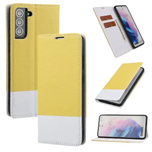 For Samsung Galaxy S21  5G Cross Texture Magnetic Horizontal Flip Leather Case with Card Slots