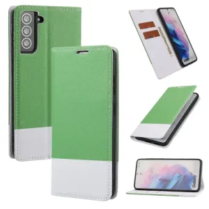 For Samsung Galaxy S21  5G Cross Texture Magnetic Horizontal Flip Leather Case with Card Slots