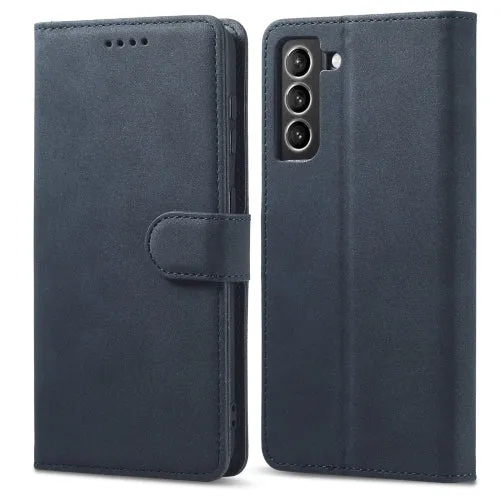 For Samsung Galaxy S21  5G Frosted Anti-theft Brush Horizontal Flip Leather Case with Holder